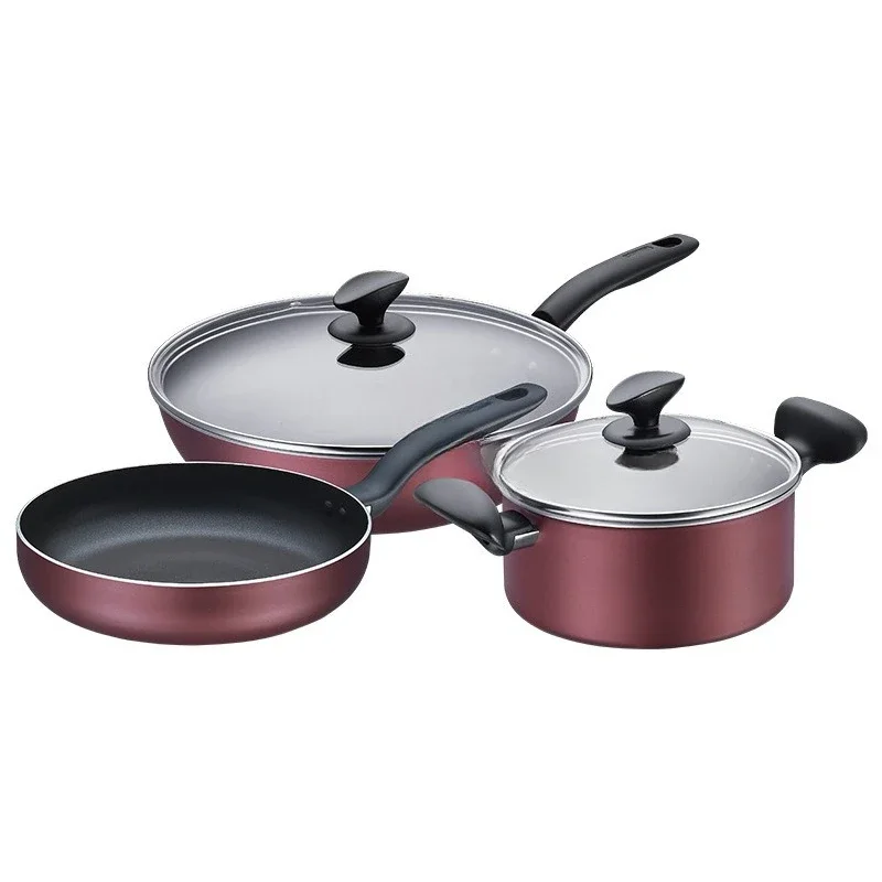 

Non stick pan, stir fry, light oil and less smoke, household, three piece set