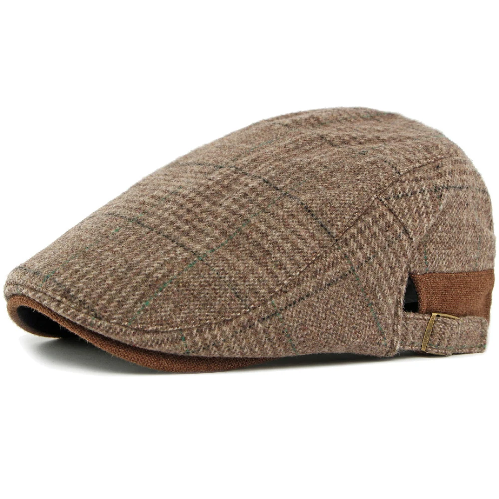 HT4934 رجل القبعات النساء جديد الخريف الشتاء الصوف قبعة البيريه منقوشة الفنان الرسام قبعة قابل للتعديل اللبلاب قبعة مسطحة الذكور الإناث قبعة البيريه