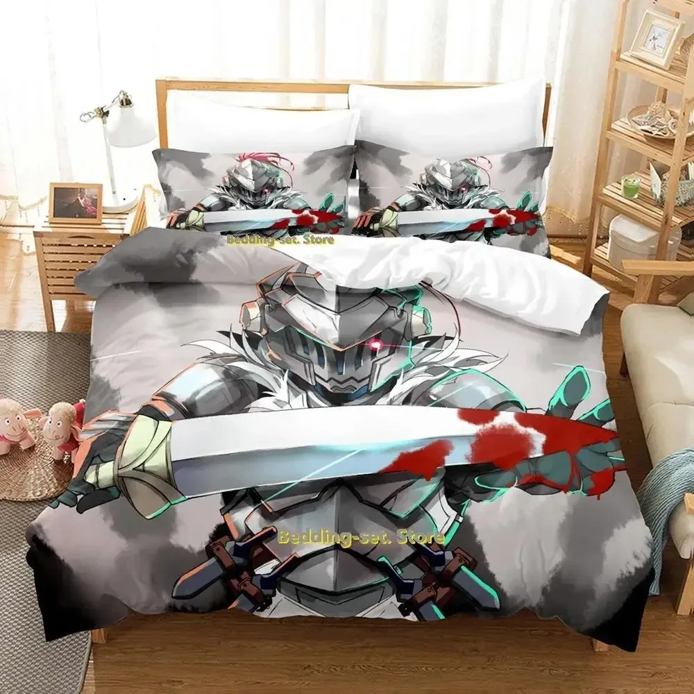 

Goblin Slayer Bedding Set Single Twin Full Queen King Size Bed Set Adult Kid Bedroom Duvetcover Sets Anime parure de lit Bed