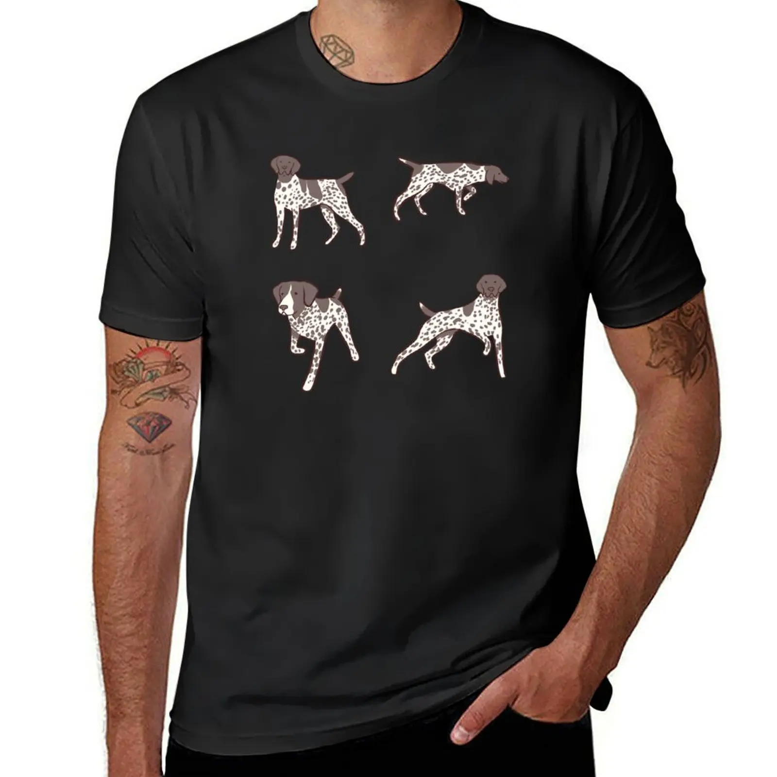 

german shorthaired pointer dog pack T-Shirt anime clothes plus size tops vintage clothes hippie clothes men clothings