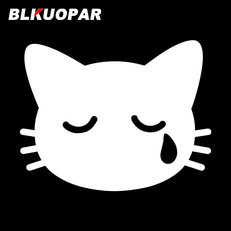 BLKUOPAR Omori Crying Kitten Face Car Stickers VAN Personality Creative