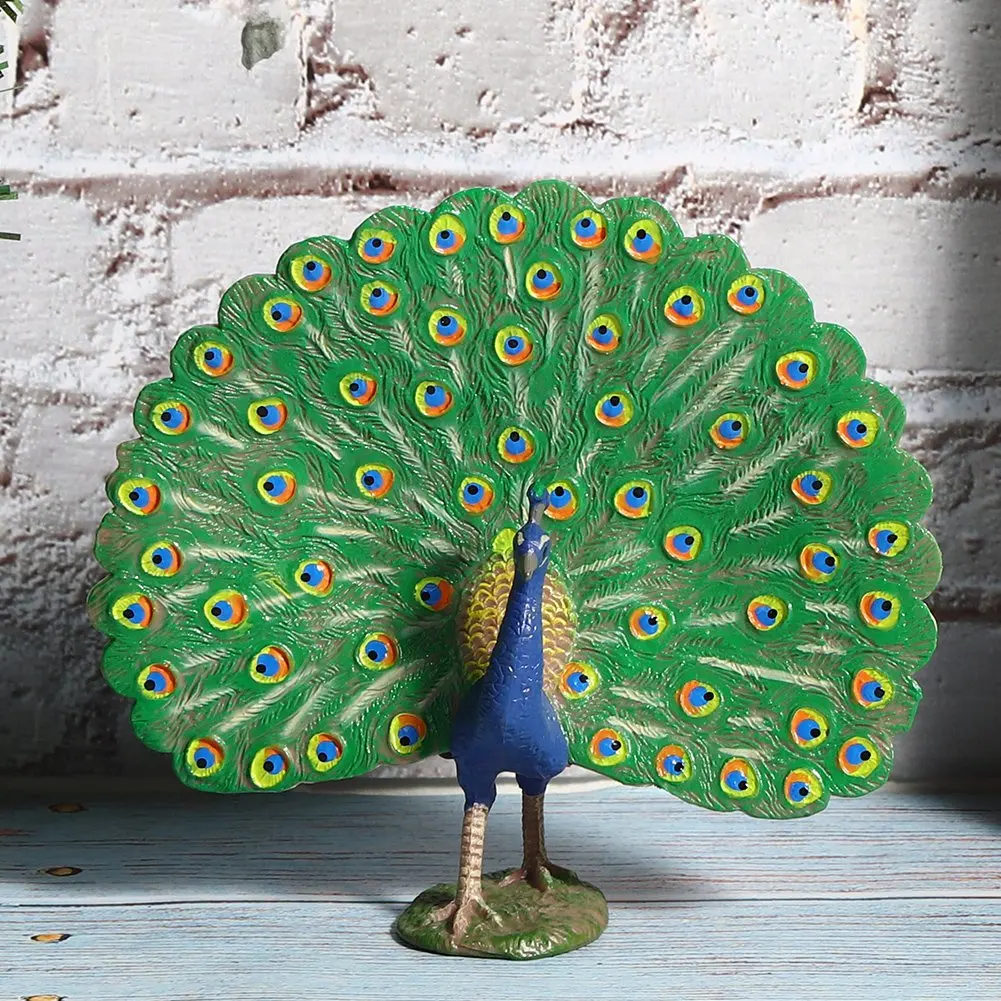 Peacock Model Highly Simulation Home Office Decoration Ornament Children ToyPeacock Model