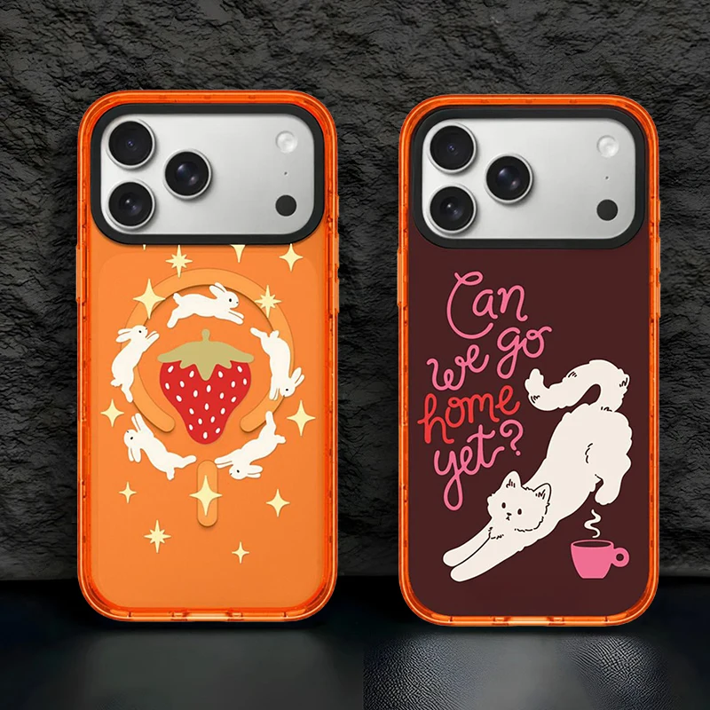 6083112 Orange Border Magnetic Phone Case Cover for IPhone 13 14 15 16 17 18 Pro Max Case