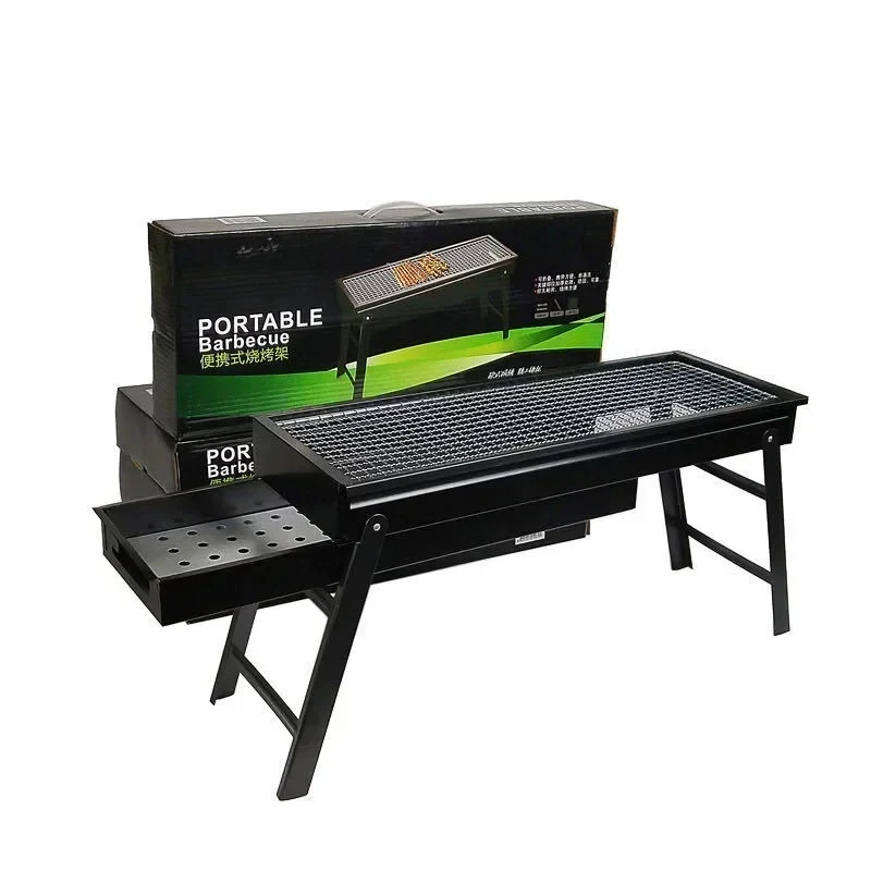 Nueva Parrilla Grande para Barbacoa, Plegable, Portátil, de Carbón, para Acampar al Aire Libre, para Picnic, Hornillo Plegable de Carbón para Acampar