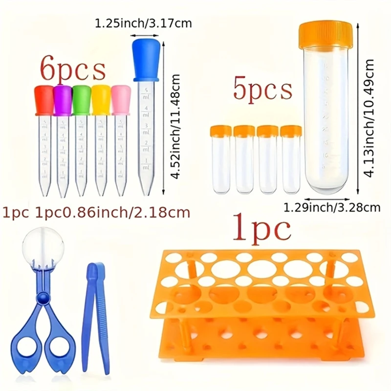 Sports Skill Development Tool Kit, Including Extra Large Test Tubes, Colored Silicone Droppers, Orange Storage Boxes-A21R