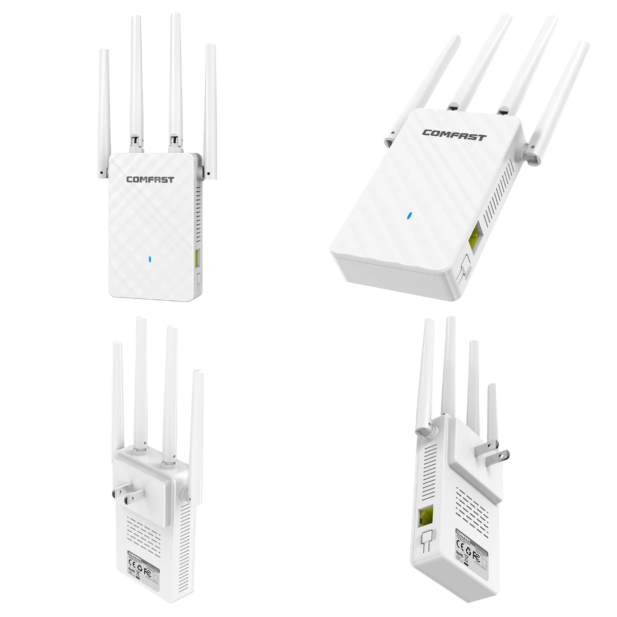 ワイヤレスwifiリピーター,エクステンダーアンプ,4アンテナ,長距離ブースター,ルーター,アクセスポイント範囲,2.4ghz,802.11n,300mbps