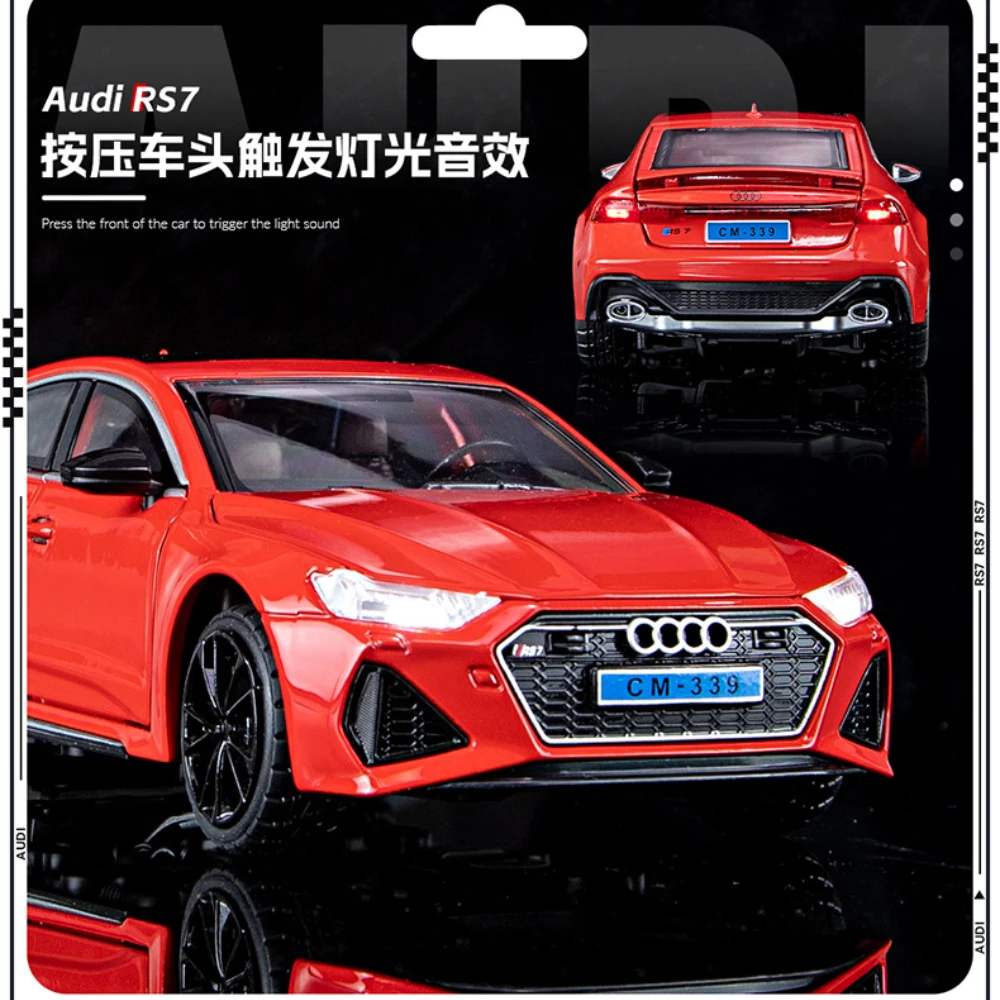 1:24 Audi RS7 Hohe Simulation Diecast Metall Legierung Modell auto Sound Licht Zurückziehen Sammlung Kinder Spielzeug Geschenke H11