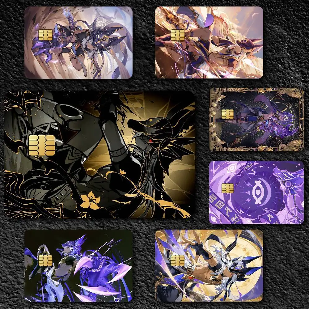 ملصقات جلدية لبطاقة الائتمان Genshin Impact Cyno لبطاقة البنك والحافلة المتروية هدية مقاومة للماء #1