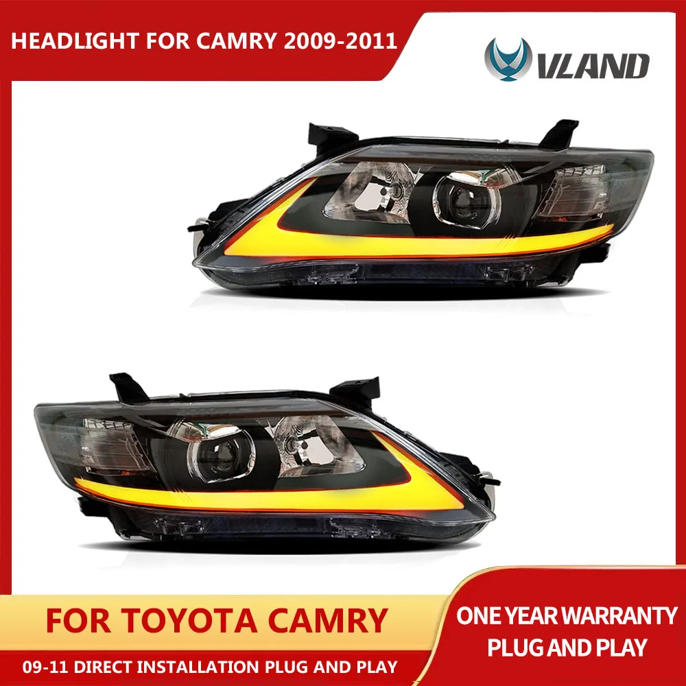 VLANDFOR TOYOTA CAMRY 2009-2011 HEAD LAMP(USA TYPE) Headlights DRL Day Running Light LED Fog Lights Car Accessory Head Lamp