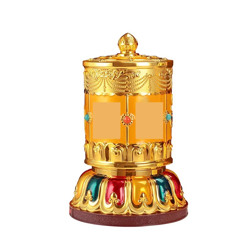 Electric wheel roller Tokuda plug-in runner Tibetan gold wheel runner warp cylinder Electric ornament gold barrel roller