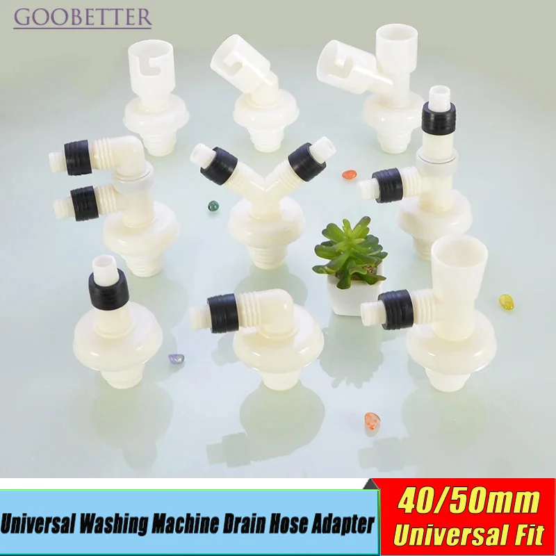 Universal Anti-Siphon PVC Washing Machine Drain Hose Adapter 40/50mm with Roller Base for Sink/Basin Plumbing Pipe Fitting