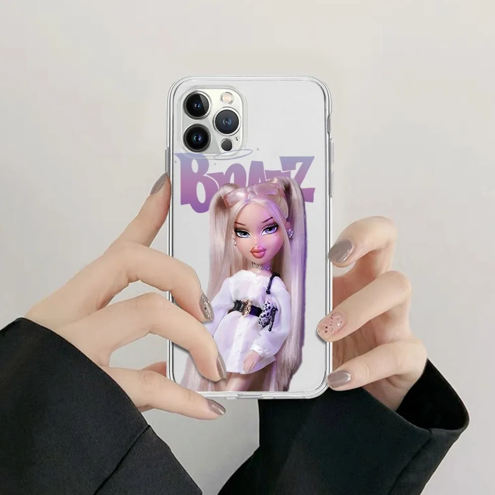 Bratz Doll Phone Case For iPhone 14 13 12 11 Pro Max Mini X Xs XR 6 7 8 Plus SE 2020 Transparent Case