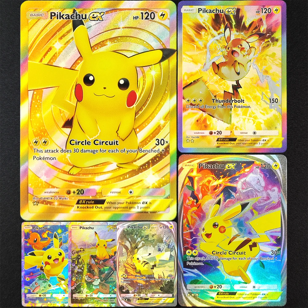

Self Made BKM TCG Pocket Pikachu ex Crown Редкая погружная редкая генетическая вершина Сияющий реведр Промо-играшка-флеш-карта