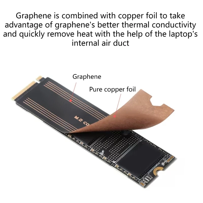 Coussinets thermiques en graphène de cuivre pour ordinateur portable, refroidisseur de carte mémoire, disque dur, nvcloser, ssd