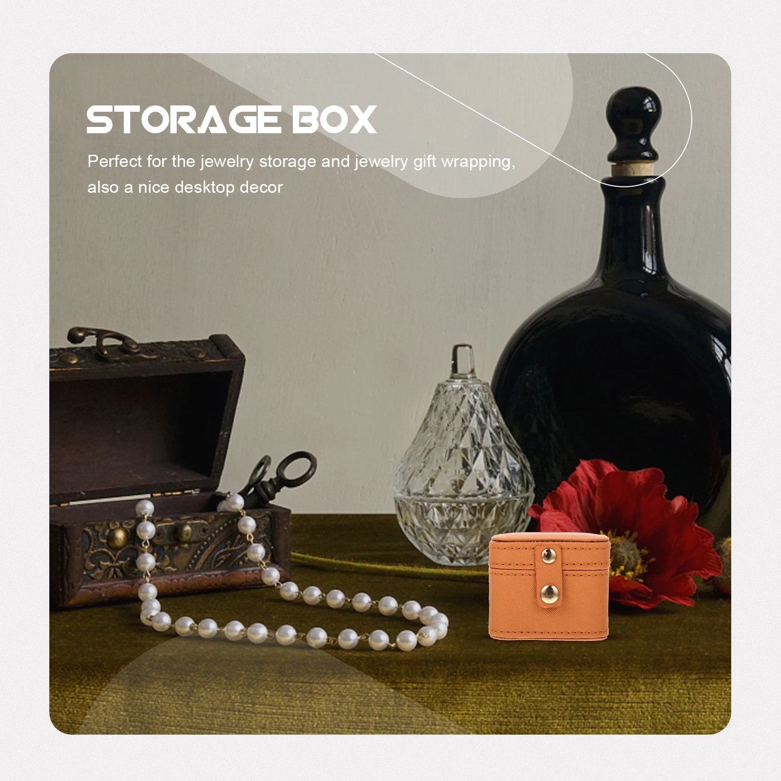 

Gift Boxes Jewelry Display Case Jewellery Organizer Ring Storage Holder Orange Small Jewelrybox Travel