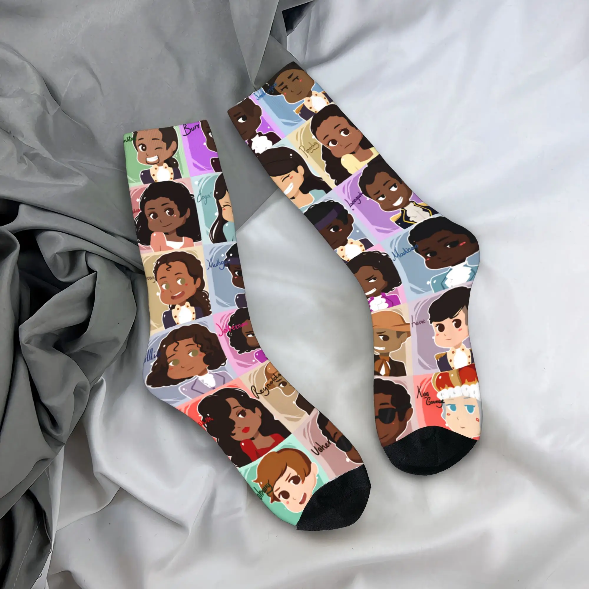 ハミルトンズ・ザ・ミュージカルソックス秋ストッキングカジュアルメンズ高品質ソックスカスタムスケートボード滑り止めソックス