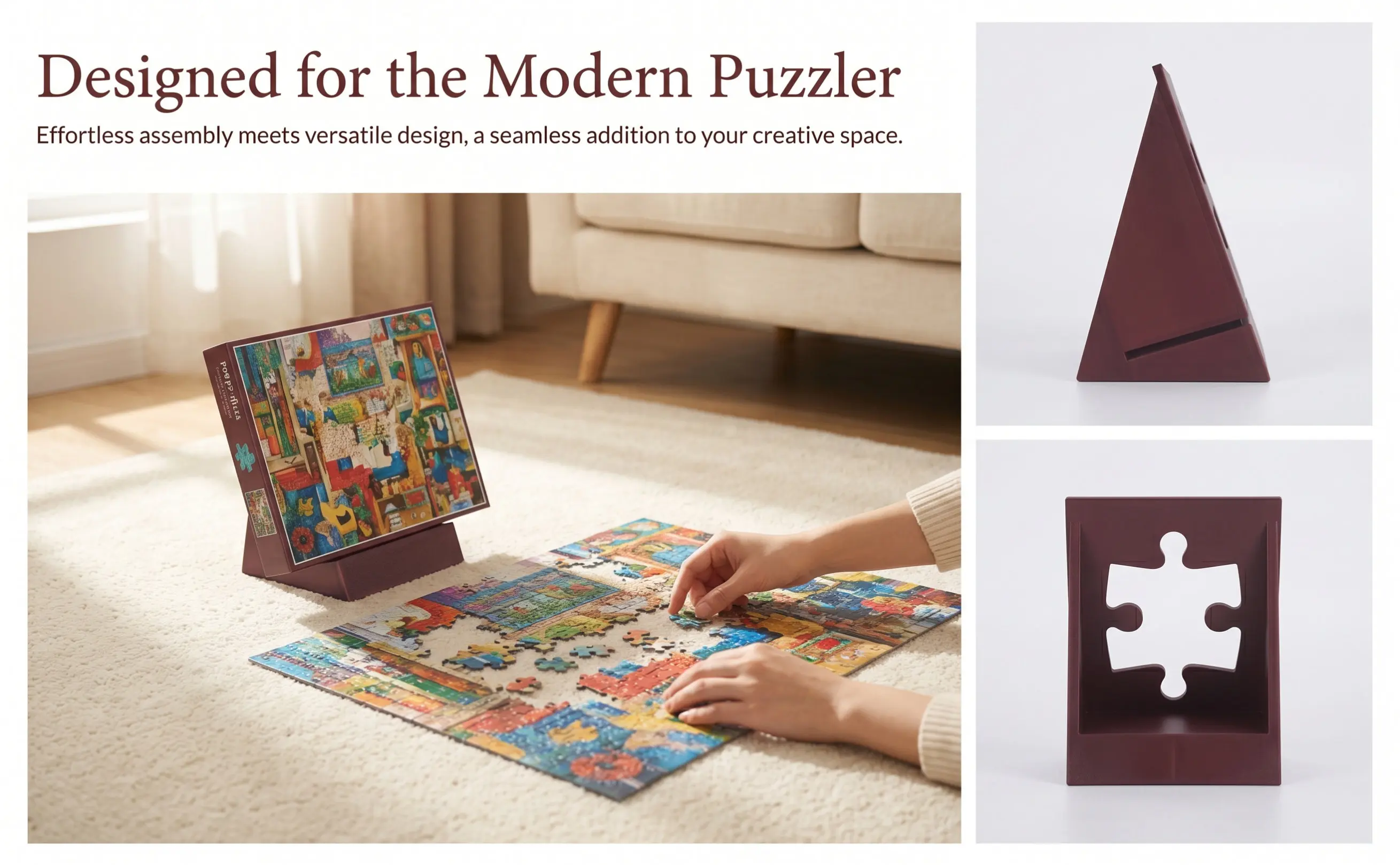 Puzzle Box Stand Jigsaw Box Lid Holder Stable Ergonomic Tilt Poster Display Puzzle Holder Rack Poster Sign Stand