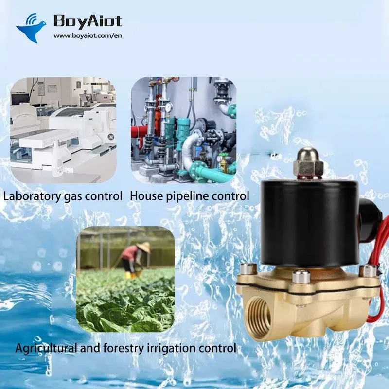 วาล์วโซลินอยด์ทองเหลือง BoyAiot ขนาด 1/2 นิ้ว แบบ 2 ทาง ซีล NBR ป้องกันการรั่วซึม สำหรับน้ำ น้ำมัน ใช้ในอุตสาหกรรม ครัวเรือน และระบบชลประทาน แบบปิดปกติ