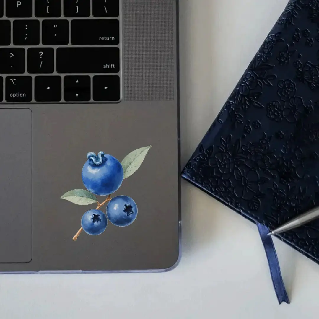 1pc Watercolor Blueberries Branch Vinyl Sticker, Waterproof Self-Adhesive Decal for Car Windows Laptops Helmets Skateboards