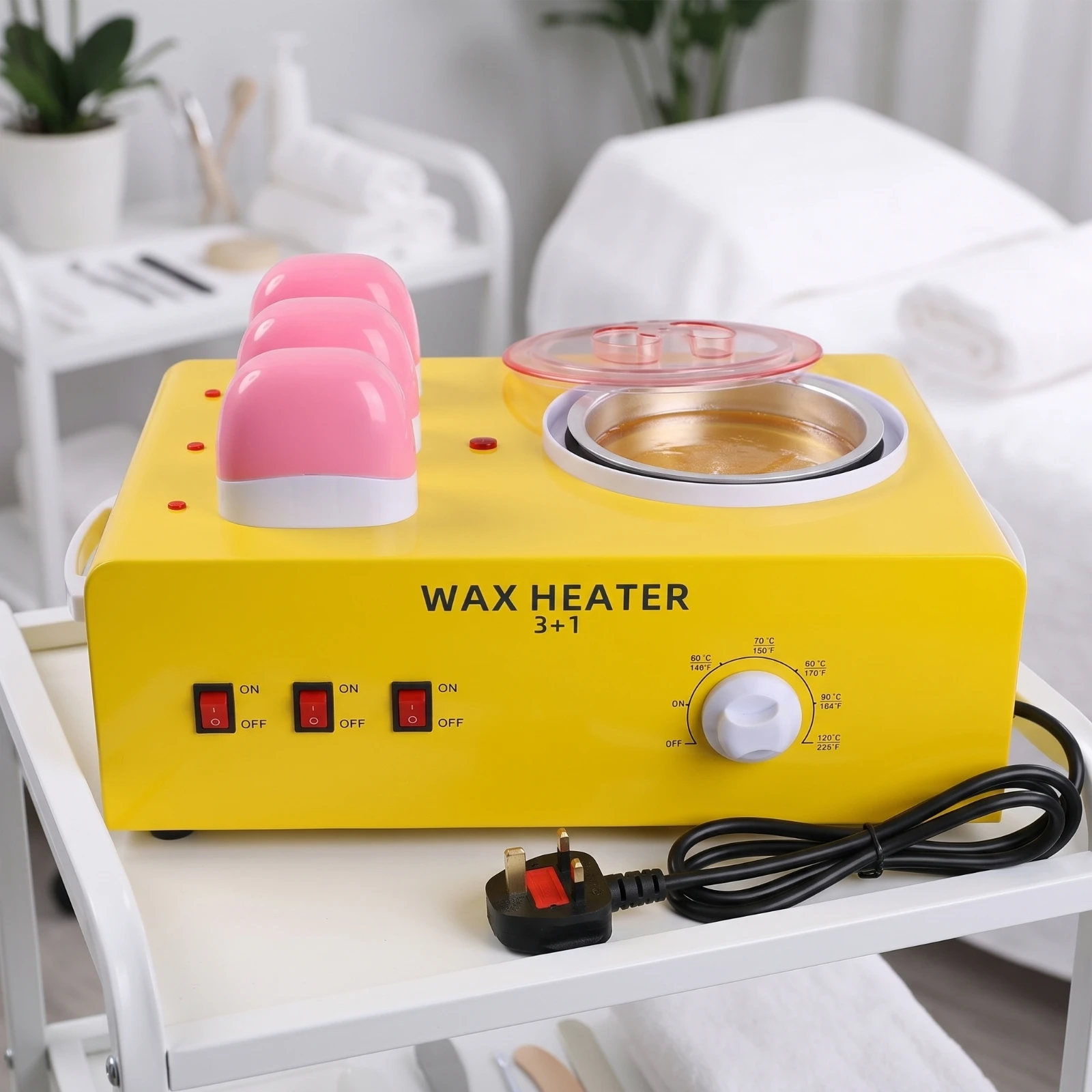 Electric Depilatory Heater Countertop Depilatory Heater with Multiple Compartments Appliance Large Non-Stick for Estheticians
