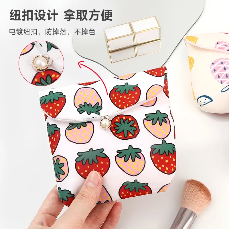 Cute Large Capacity Sanitary Napkin Storage Bags Cartoon Rabbit Bear Girls Physiological Period Tampon Organiser Bag Mini Bag