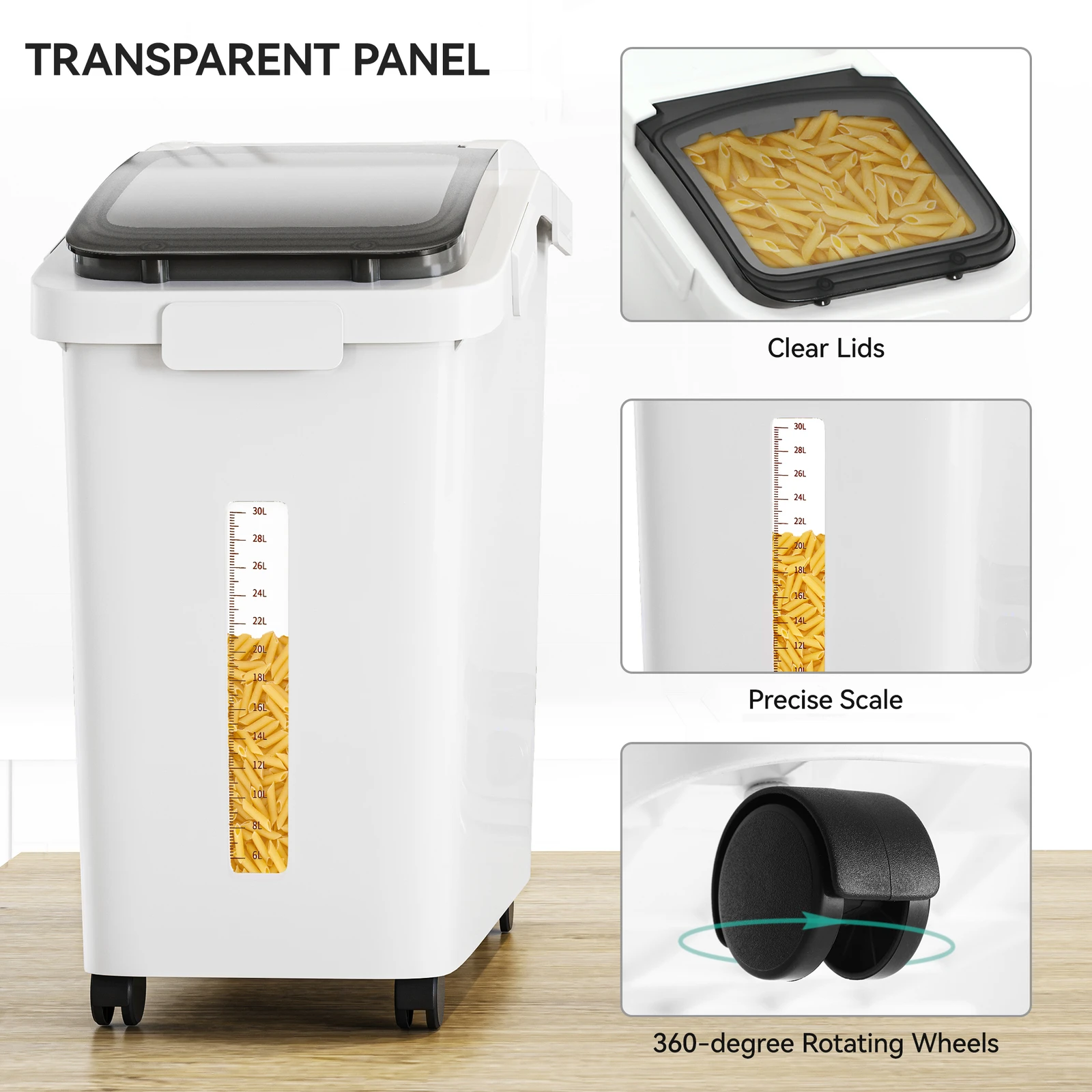 밀폐형 애완동물 사료 보관 용기 대형 애완동물 사료 상자 쌀통