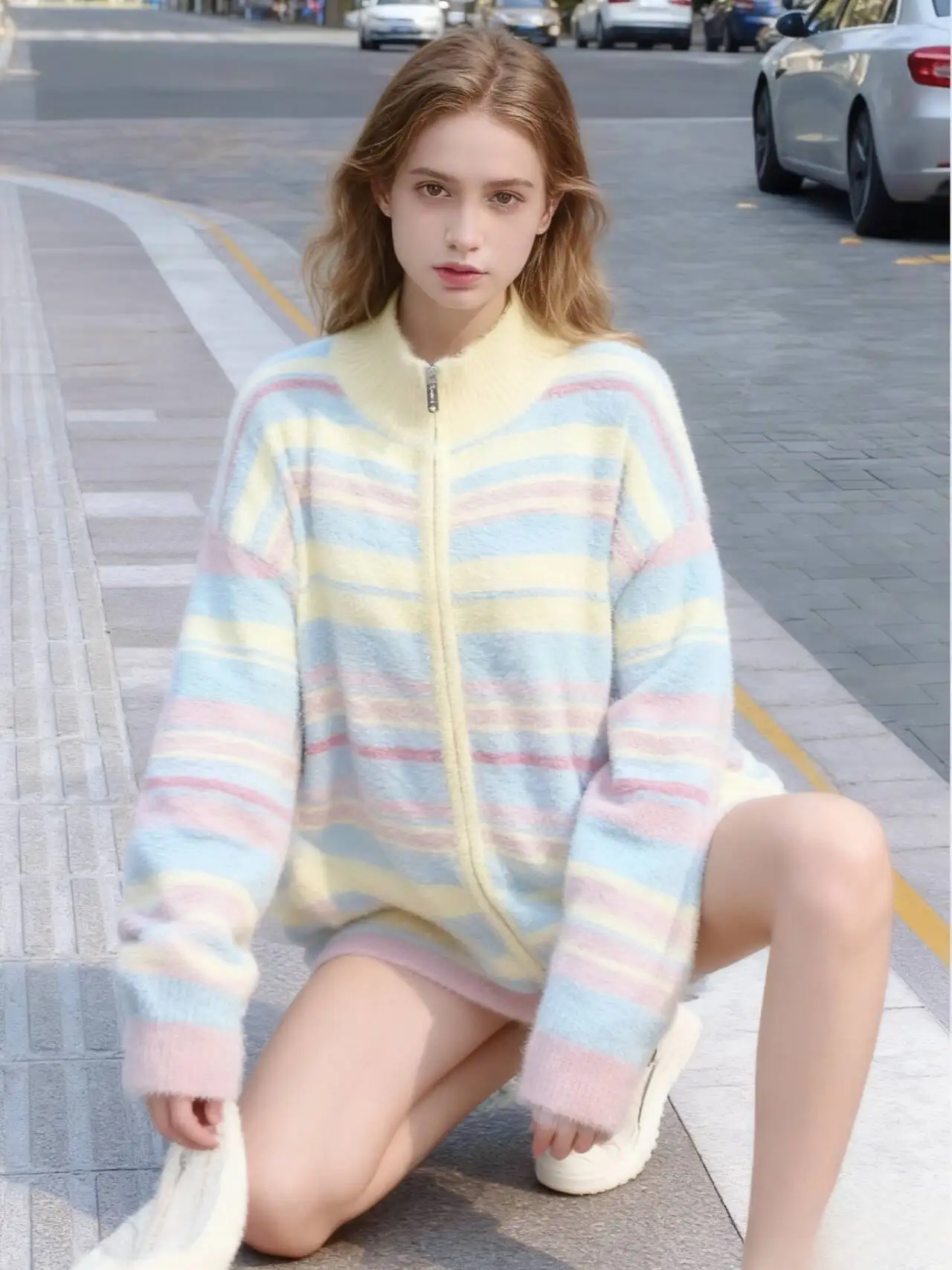 Sweaters Jumpers Cardigans Womens Cardigan Violets Wool Blend Ribbed Trim Silver Edge BF Y2K OL Commute Professional Elegant Ins