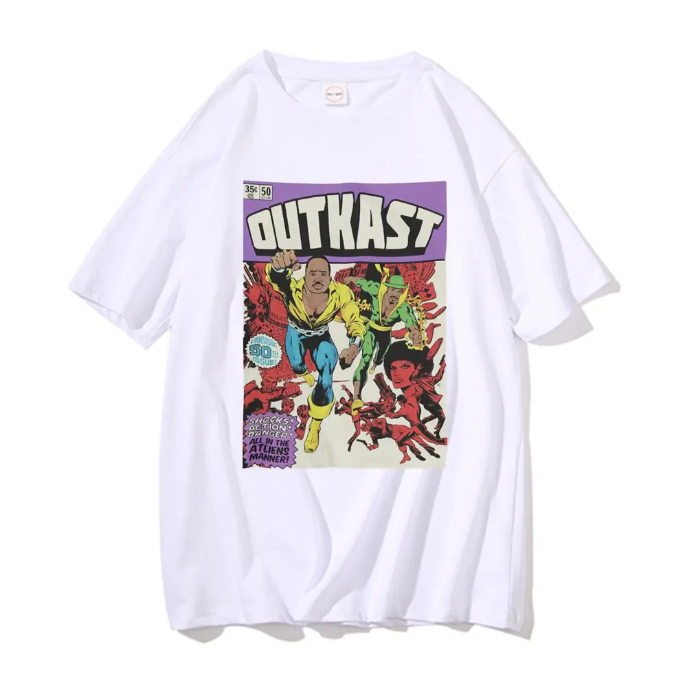 Outkast Inspired Comic Book Rap Graphic Print Tshirt Men Women Vintage T-shirt Men's Cotton Oversized Tee Man Hip-Hop T Shirts