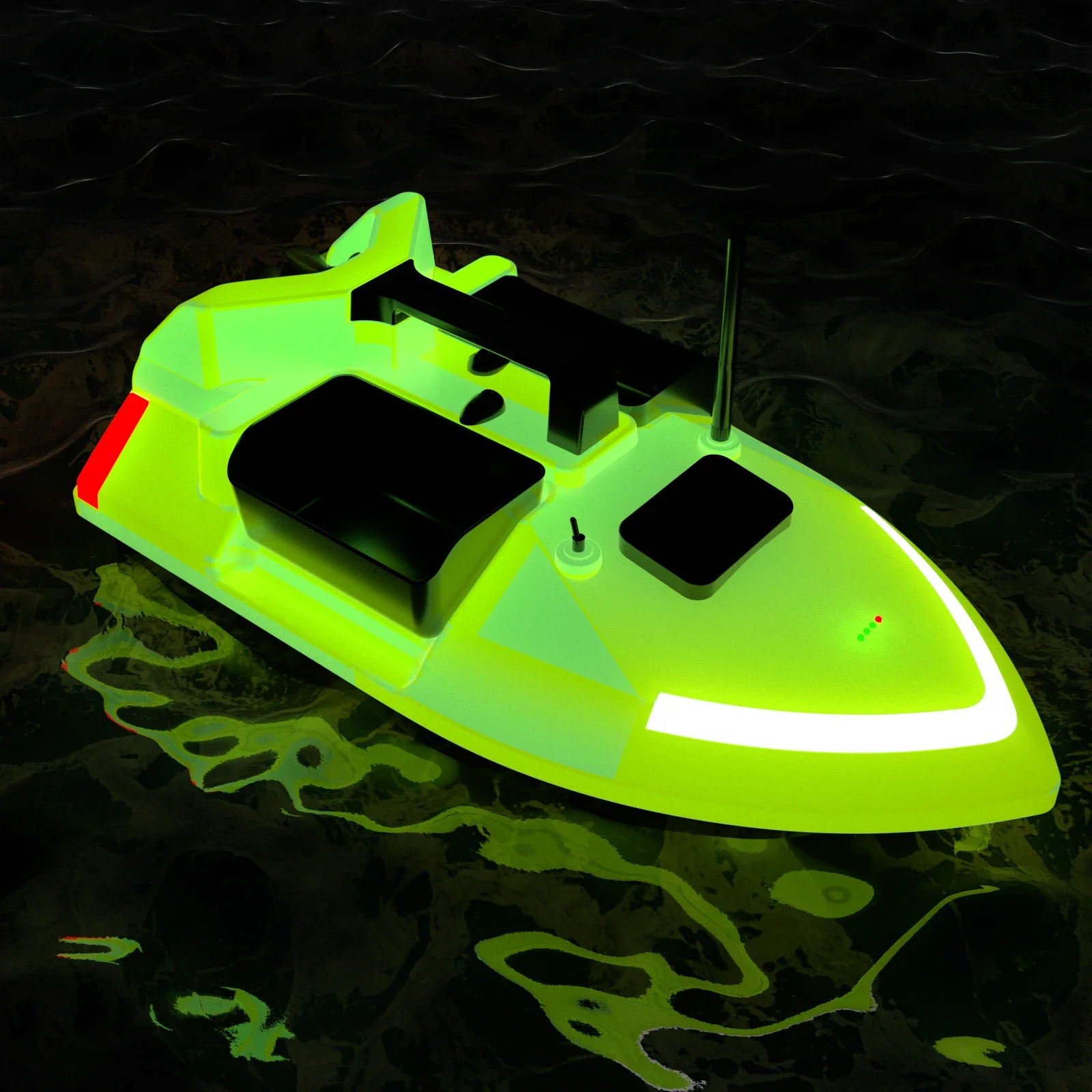 V020 40 pontos gps auto-iluminação rc isca de pesca barco 500m retorno automático caixa tripla 4.4lb carregamento de isca para pesca noturna