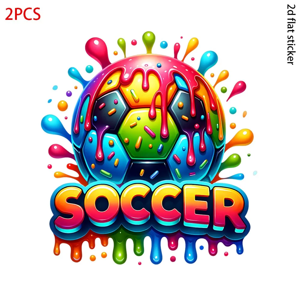 

3PS 2D flat sticker Colorful Soccer Ball Artwork Vinyl Car Decal Sticker Weatherproof