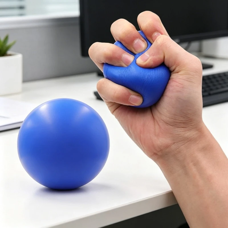 1PC Hand Grip Strengthener Massager Ball Soft Foam Stress Relief Gripper Adult Therapy Rehab Gym Office Home Exercise Equipment