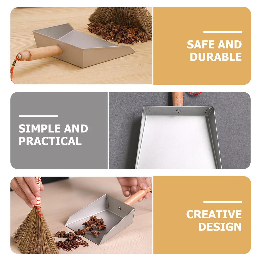 

Stainless Steel Dustpan Handheld Mini Small Dustpans Kitchen Household Brush for Scooping Shavings Fireplace Child