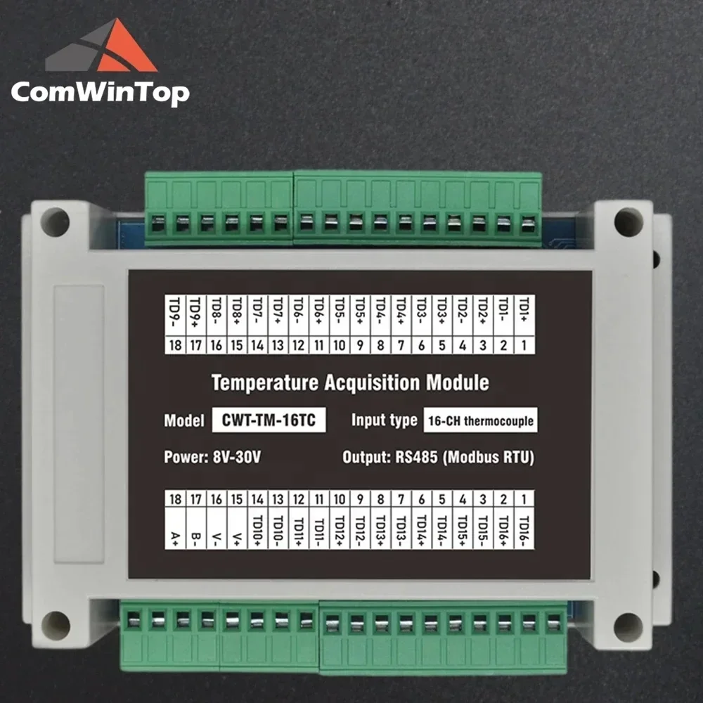 

16-канальная термопара K-типа Rs485 Modbus Модуль измерения температуры выхода
