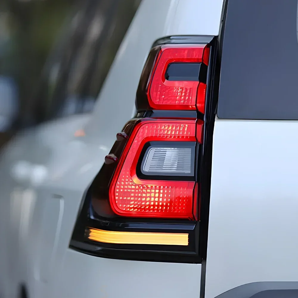 أضواء خلفية السيارات الجمعية الأصلية لتويوتا برادو 2018-2023 LED الديناميكية بدوره سيارة الخلفية الخلفية مصابيح التوصيل والتشغيل الملحقات #4