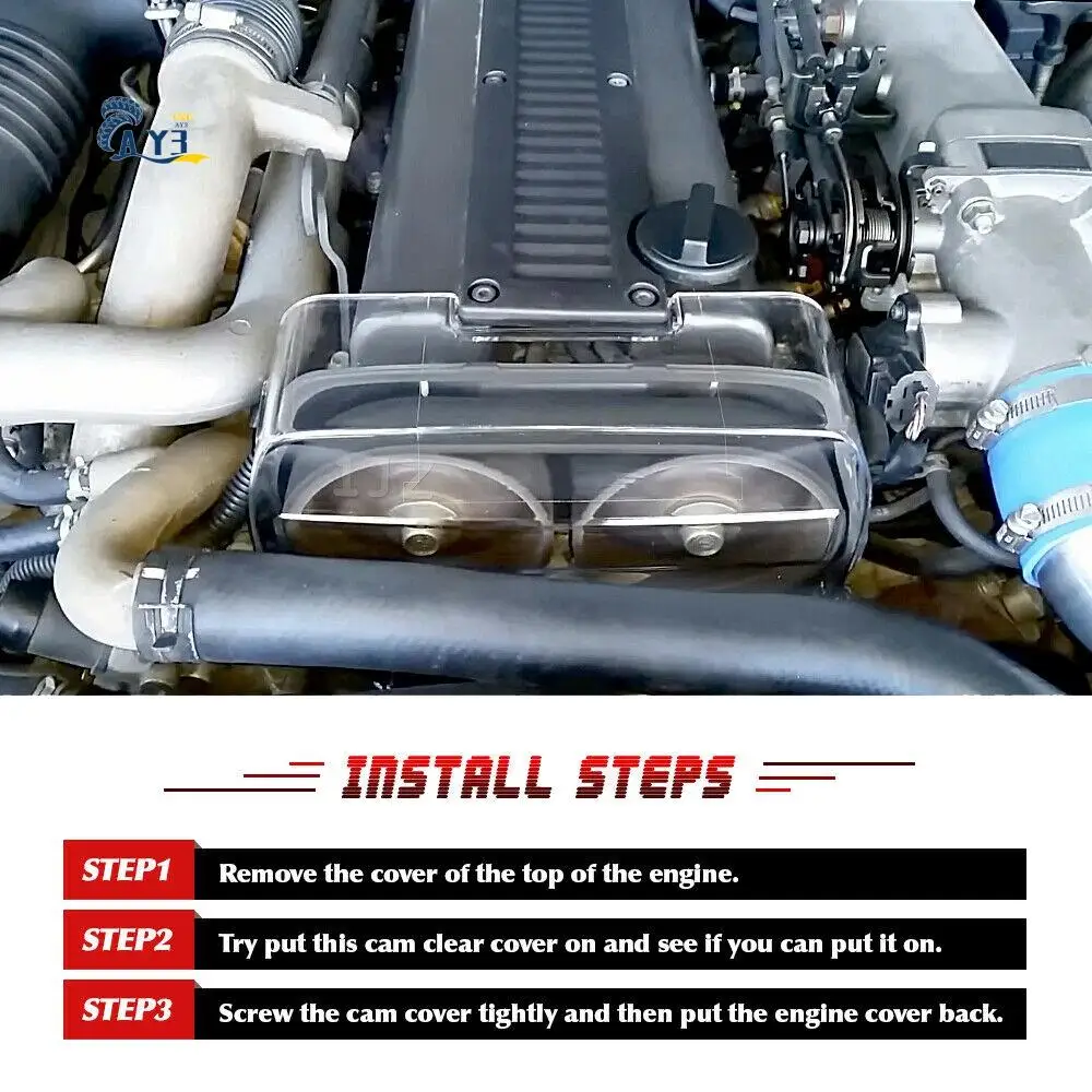 AY03-โปร่งใสเครื่องยนต์ Timing Pulley COVER,จับเวลาเกียร์สําหรับ 1Jz Soarer Cresta II 86-96 2.5L