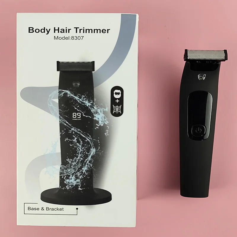 ماكينة تشذيب اللحية الكهربائية ذات الشفرة الواحدة مع ضوء LED، ماكينة تشذيب الوجه والجسم القابلة للتعديل، ماكينة تشذيب الشعر الكروية ذات الحافة