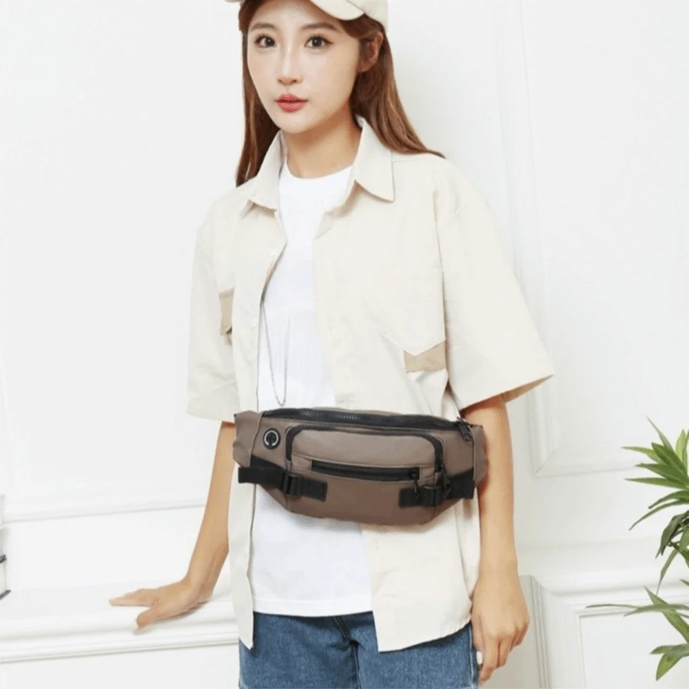 

Модная мужская поясная сумка из ткани Оксфорд с несколькими карманами, большая вместительная нагрудная сумка, водонепроницаемая износостойкая поясная сумка для восхождения