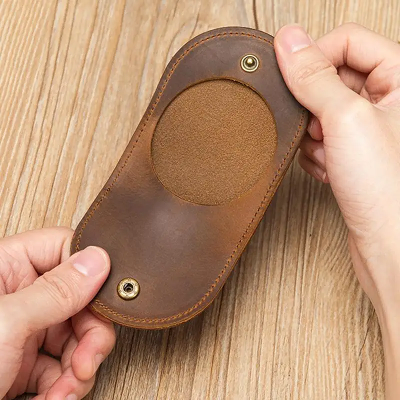 Kleine Echtleder-Münzbörse für Damen, Mini-Geldbörsen für Kinder, Geldklammer mit Verschluss, Clutch-Hobo-Taschen, Geschenkbeutel für Herren, Neue Handarbeit – Detail 10