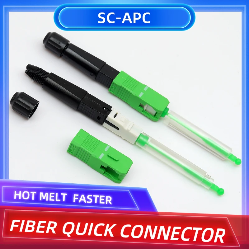 

KELUSHI Hot Melt Type 10pcs SC/APC Fast Fiber Optic Connector Optical fiber Fusion FTTH Fast adaptor