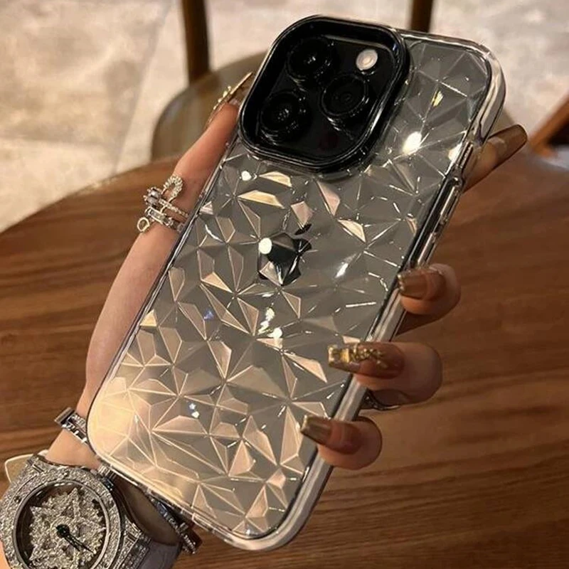 Luxury Diamond Glitter Transparent Case For iPhone 16 Pro Max 15 14 13 12 11 X XS XR 7 8 Plus SE Soft Shockproof Bumper Cover