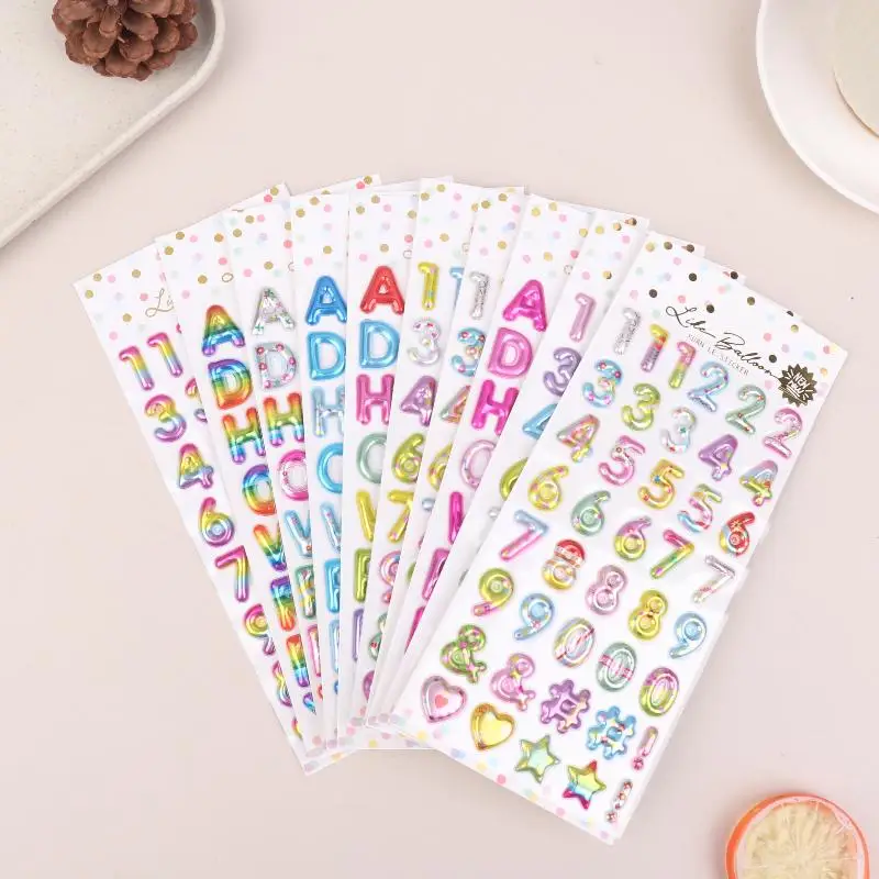 3D Gold Coil Shiny Number Alphabet Stickers for Scrapbook Phone Case Personalized Decoration Crafts Decals DIY Art Supply