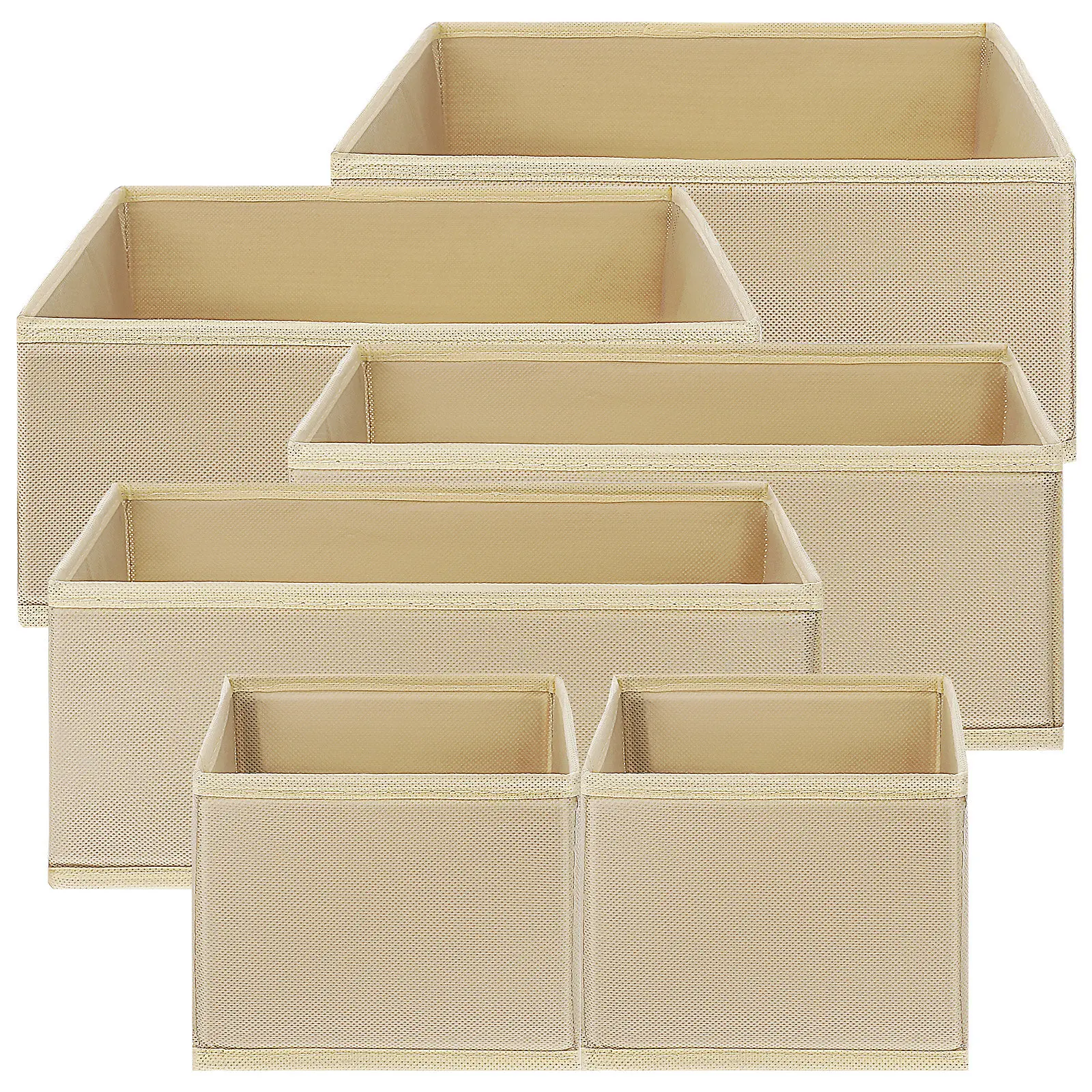 

Набор из 6 органайзеров для ящиков: корзины для хранения, органайзеры для одежды в шкафу, органайзеры для нижнего белья и носков, органайзеры для ящиков гардероба