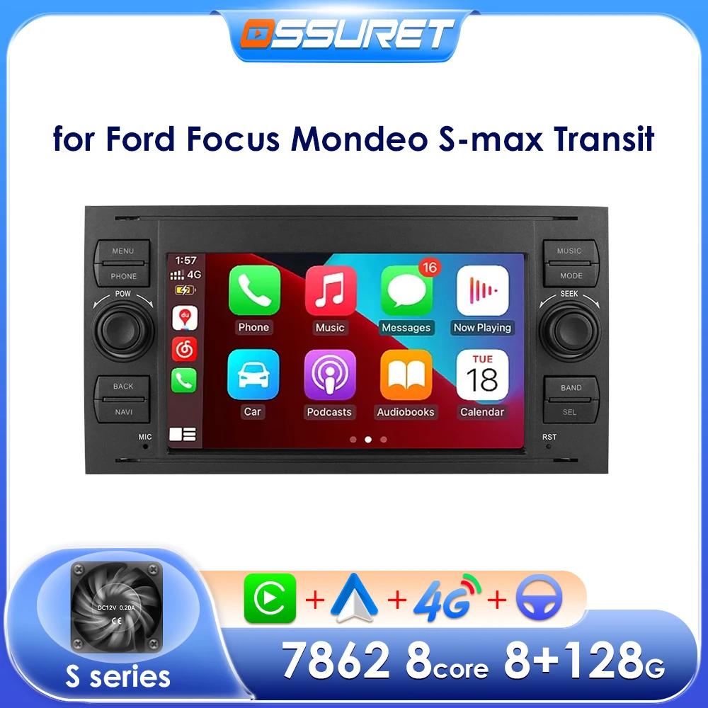 Android Car Radio for Ford Focus 2007 Mondeo S-max C MAX Kuga Galaxy Fiesta Transit Fusion Connect Autoradio Multimedia Carplay