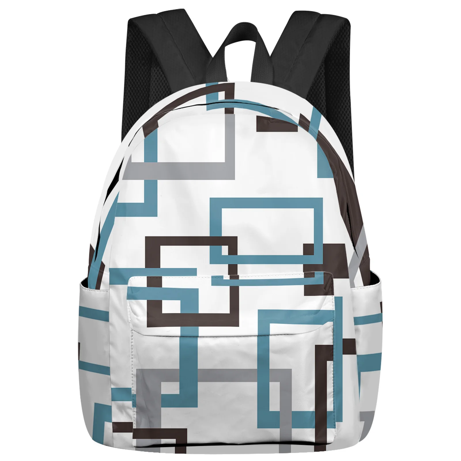 

Mid Century Modern Abstract Geometry Blue White Women Man Backpacks Waterproof School Backpack For Student Girls Bag Mochila