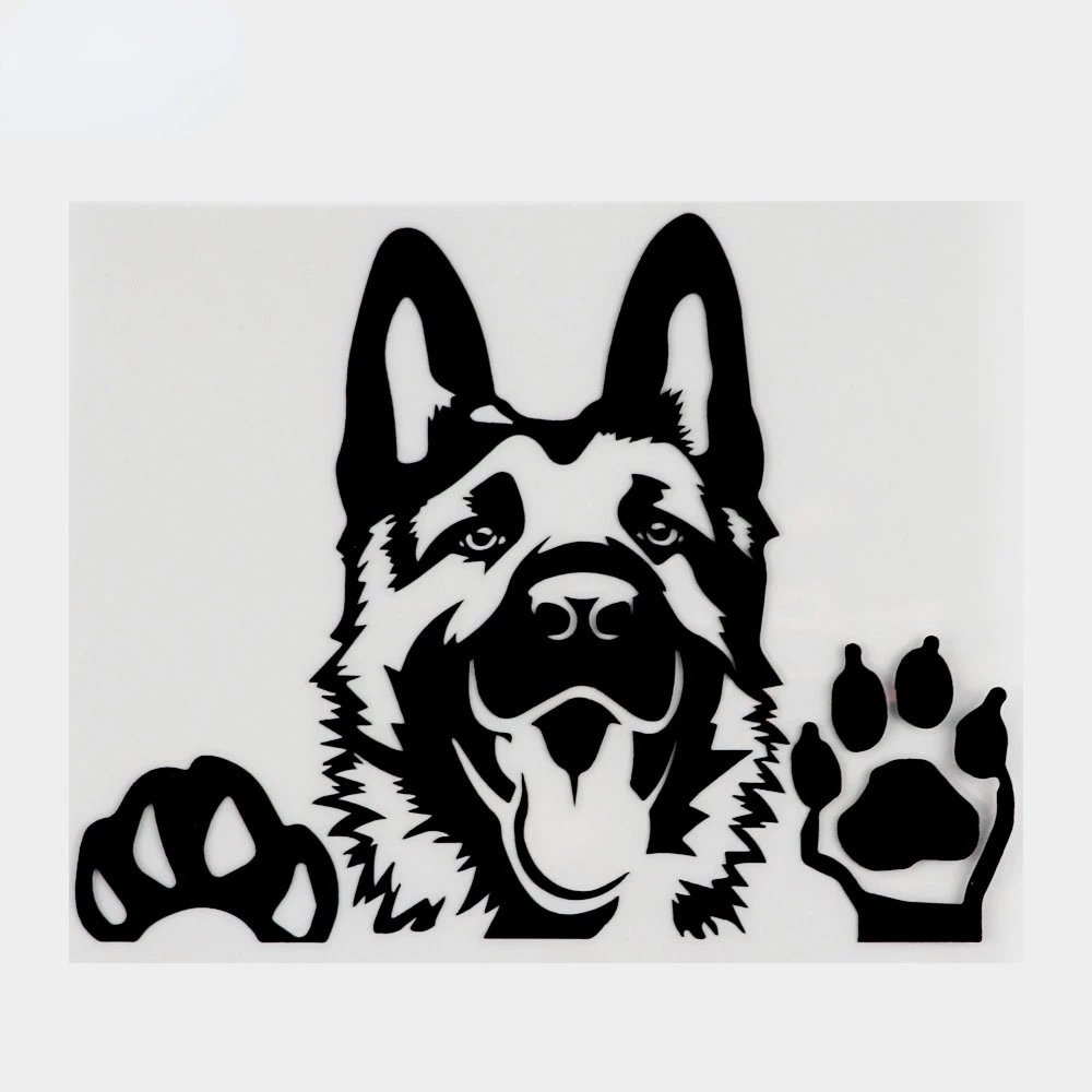 Jpct personalized decoration German Shepherd Dog Art Decal for RV, bumper waterproof Vinyl Car Sticker 15.6cmx12.3cm