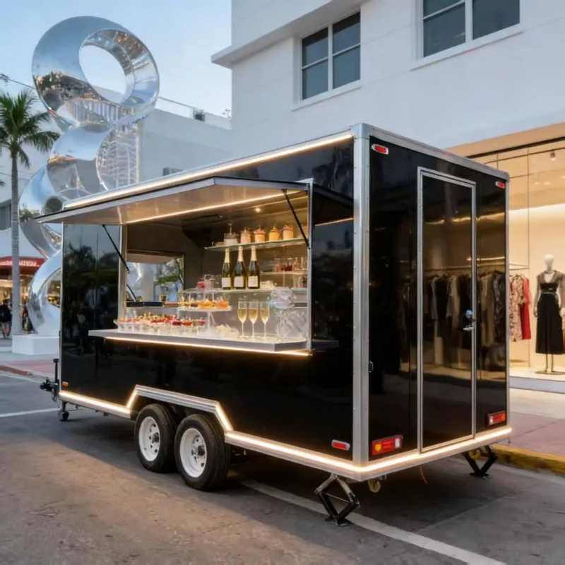 Manufacture Food Truck Cart BBQ Pizza Burger Ice Cream Coffee Custom Van Deep Fryer Food Trailer for Sale