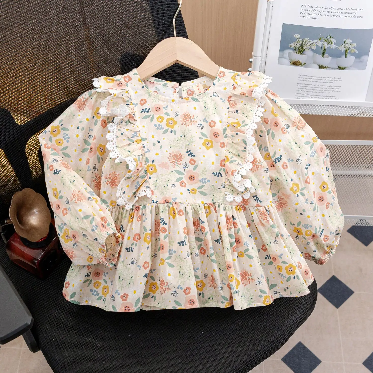

2-7T spring autumn children kids girls fashion casual cotton blouse