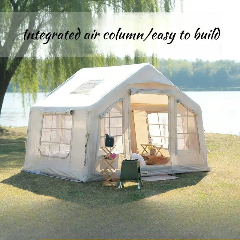 

Portable Inflatable Tents Outdoor Camping Travel Breathable Tent Rainproof Sunscreen Thickened Wear Resistant Wind Free Shelters