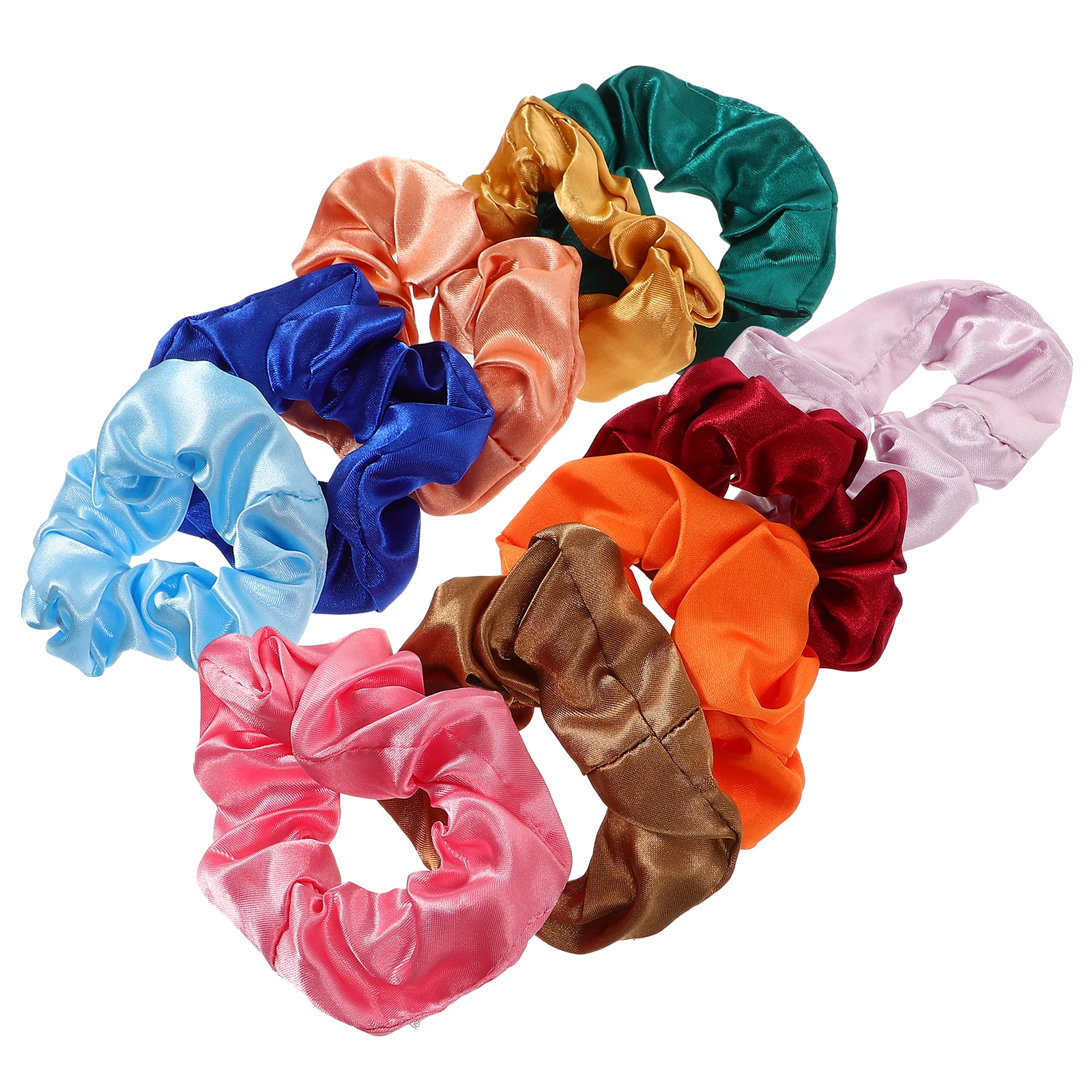 

10pcs Gold Velvet Accessories Bright Color Ponytail Holders Daily Wear Gifts Rings Hair Bands Styling Tools Hair Care