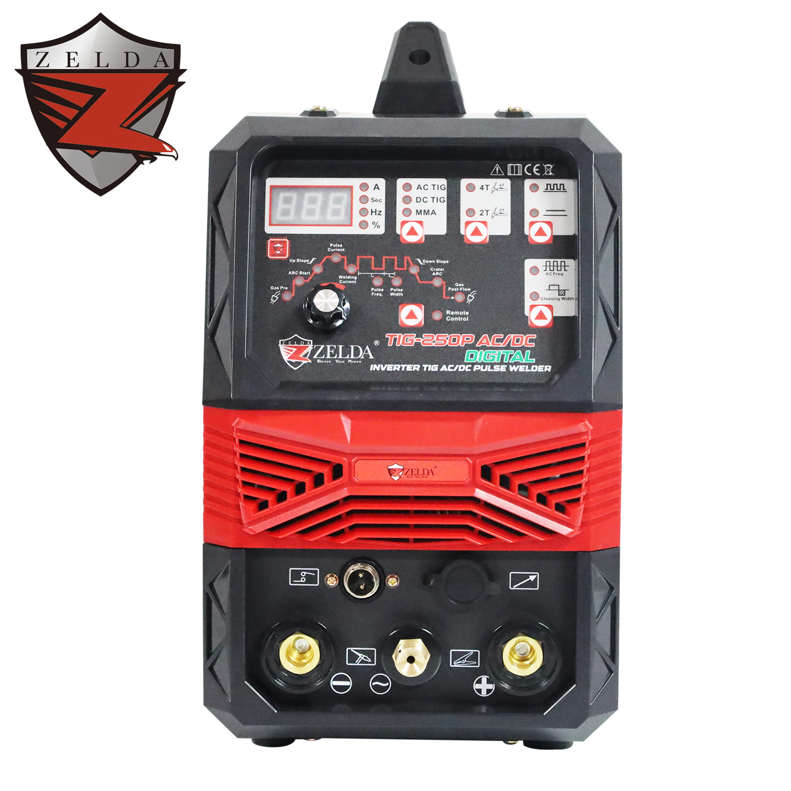 ZELDA TIG Ac Dc MMA 3 in 1 Pulse Poste Souder TIG Thermal Protect Arc Welders with Argon Gas 220V TIG Welding Machine